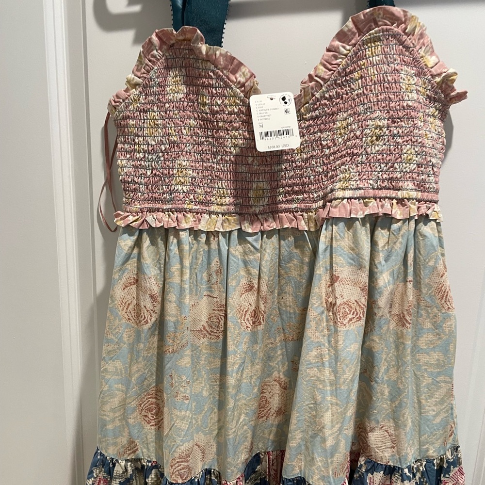 Free People Pink, Blue & Cream Floral Tiered Maxi Dress - Picture 2 of 3